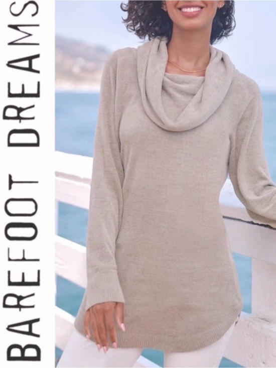Barefoot Dreams Sweaters - Barefoot Dreams CozyChic Ultra Lite Coastal Cowl Neck Tunic S Cozy Long Sweater